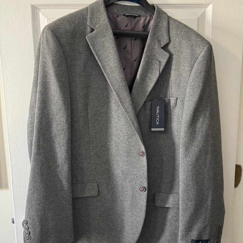 Nautica Men's Tweed Sport Coat 48R  Light Gray (NWT)